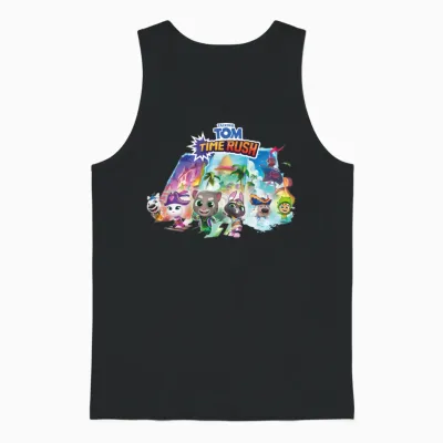 Talking Tom Time Rush Tom and the Magic Gate Unisex Tank Top - Black