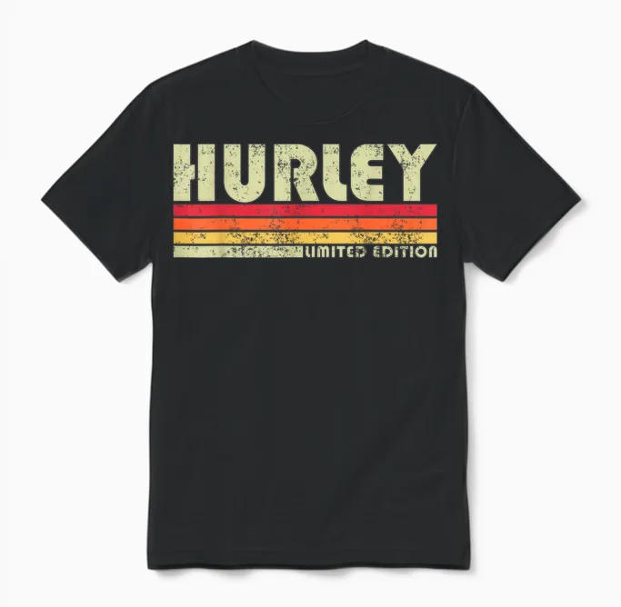 Retro Hurley Home State Cool 70s 80s Style Sunset Unisex T-Shirt in Black