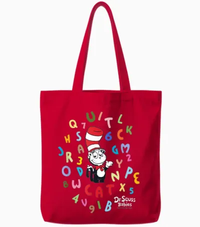 Dr.seuss Baby Cat in the Hat Officially Licensed Tote Bags - Red
