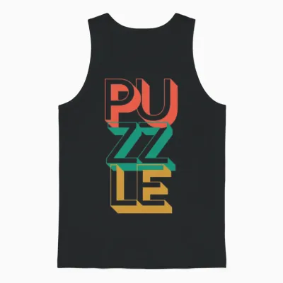 Retro Puzzle Unisex Tank Top - Black