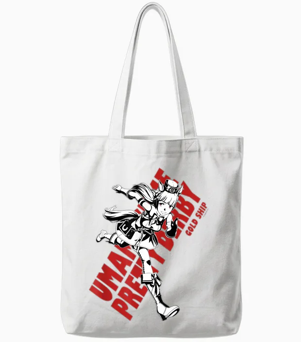 Umamusume: Pretty Derby Gold Ship Tote Bags in White