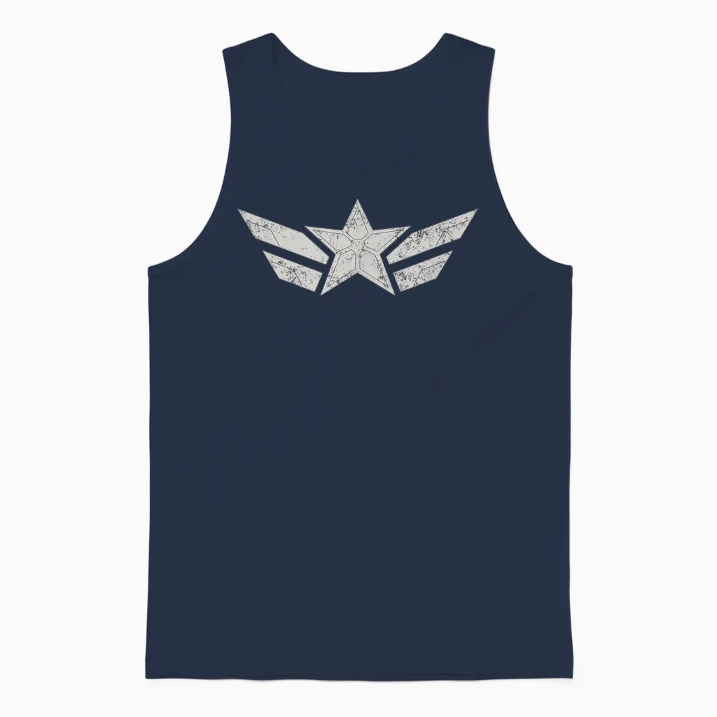 Marvel Captain America Brave New World Captain America Star T-Shirt, Blue, S Unisex Tank Top in Navy