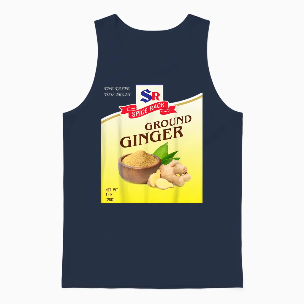 Ground Ginger Halloween Costume Unique Fun Foodie Unisex Tank Top in Navy