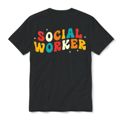 Social Worker Retro Unisex T-Shirt - Black
