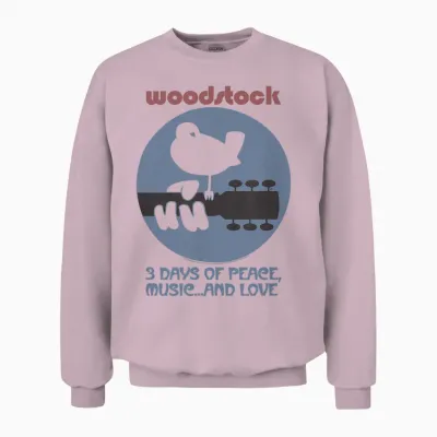Woodstock - ... and Love T-Shirt, White, S Unisex Sweatshirt - Light Pink