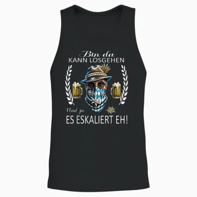 Grantler Trachten Herren Tracht Lausbua Passend Oktoberfest Unisex Tank Top - Black