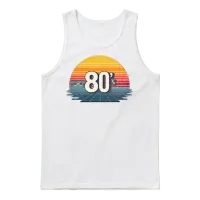 Retro 80s Unisex Tank Top - White – 1