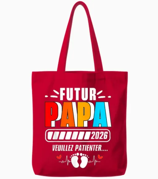 Gift Future Dad 2026 Announcement Baby Soon Dad 2026 Tote Bags - Red