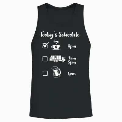 Today's Schedule Garbage Truck Garbage Vehicles Unisex Tank Top - Black