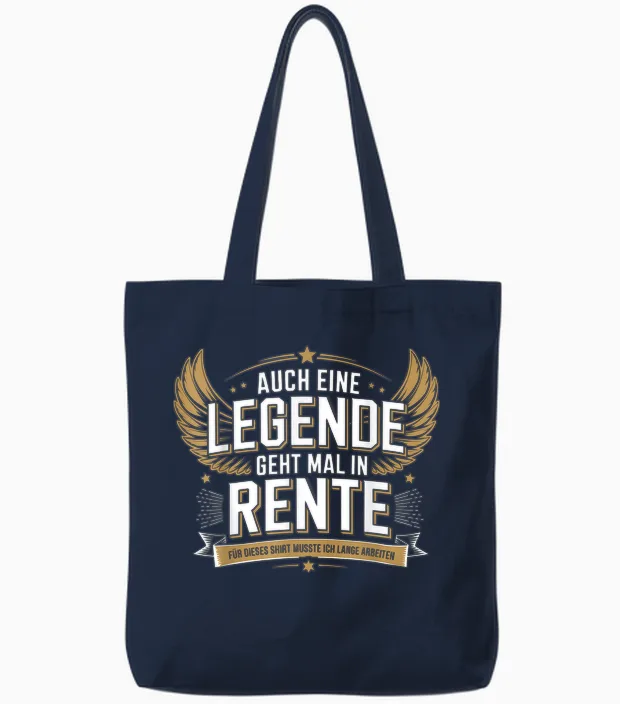 Auch Eine Legende Geht Mal in Rente Tote Bags in Navy