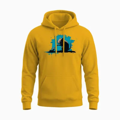 The Artist Rat in Action Unisex Hoodie - Gold