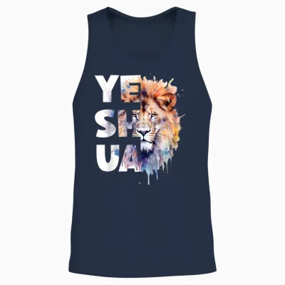 Yeshua Löwe Von Juda Fürchtet Nicht Bibel Christlich Religiös Unisex Tank Top - Navy