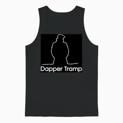 Dapper Tramp Black Logo Print Unisex Tank Top - Black