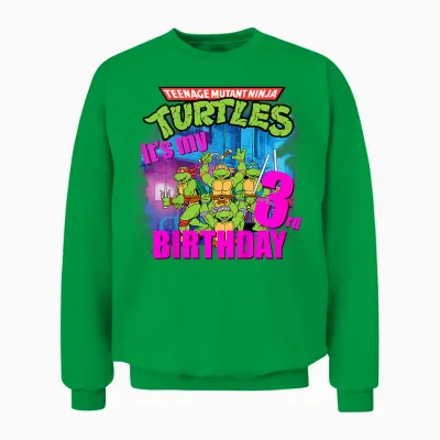 Mademark X Teenage Mutant Ninja Turtles - Kids Original Teenage Mutant Ninja Turtles 3rd Third Birthday Unisex Sweatshirt - Irish Green