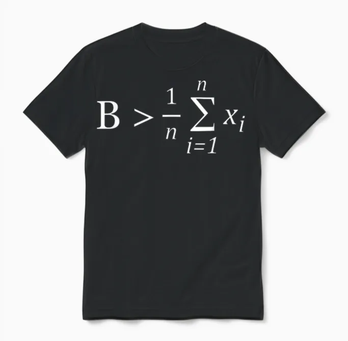 Be Greater Than Average Unisex T-Shirt in Black