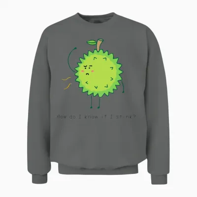 Funny Durian Unisex Sweatshirt - Graphite Heather