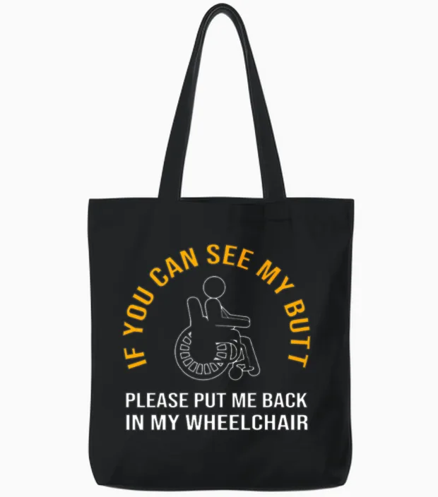 Wheelchair Bound Disability Handicap Tote Bags in Black