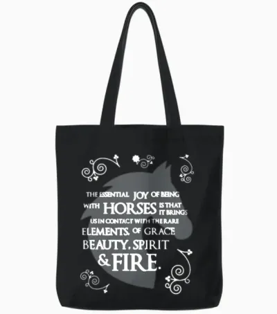 Horse Tote Bags - Black