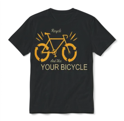 Recycle and Use Your Bicycle Earth Protection Unisex T-Shirt - Black