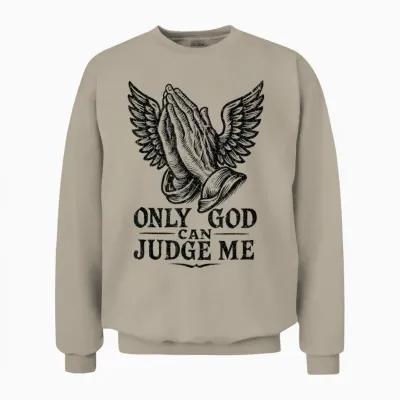 Tatouage Chicano Only God Can Judge Me Prayer Hands Colombes Unisex Sweatshirt - Sand