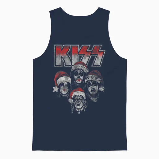 Kiss - Detroit Rock Santa Christmas Gift Unisex Tank Top in Navy