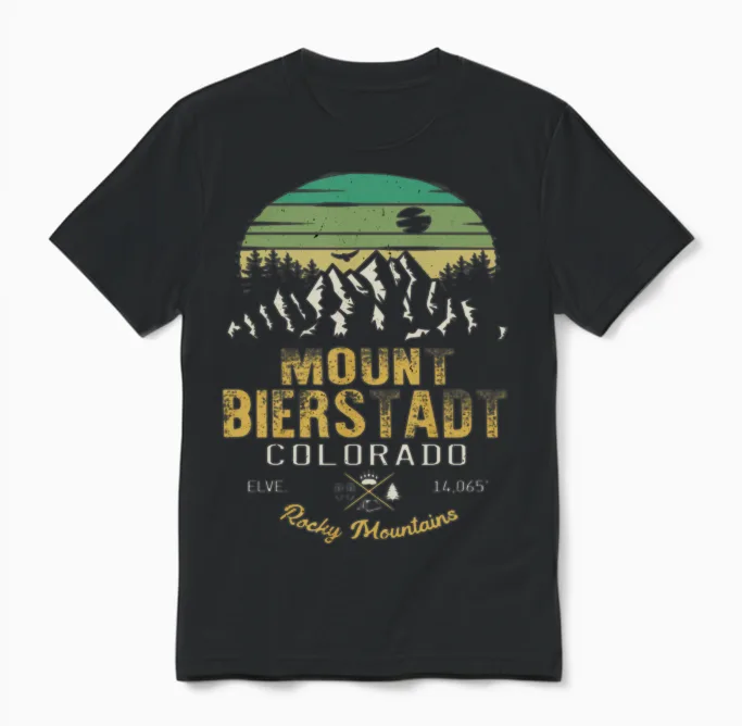 Mount Bierstadt Colorado Unisex T-Shirt in Black