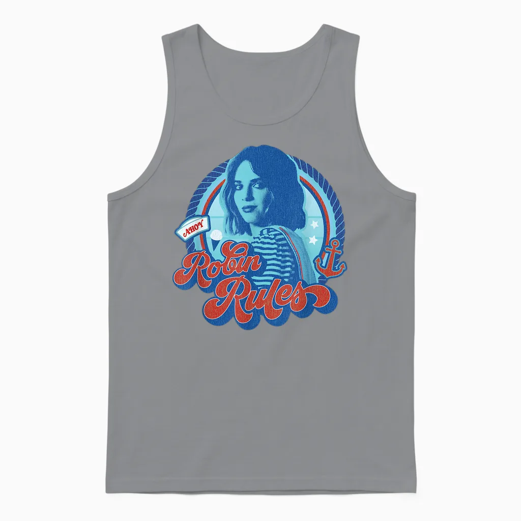 Stranger Things Robin Rules T-Shirt, Black, S Unisex Tank Top in Sport Grey