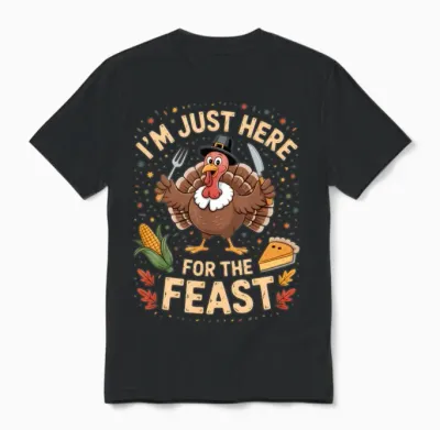 Thanksgiving Day Funny Turkey Unisex T-Shirt - Black