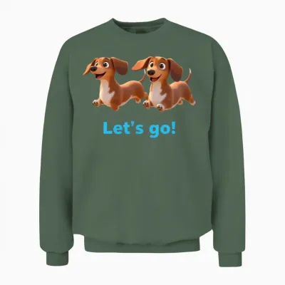 Twin Dachshunds Adventure Unisex Sweatshirt - Military Green