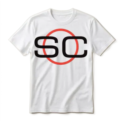 Espn Sportscenter Black Red Circle Logo V1 Unisex T-Shirt - White