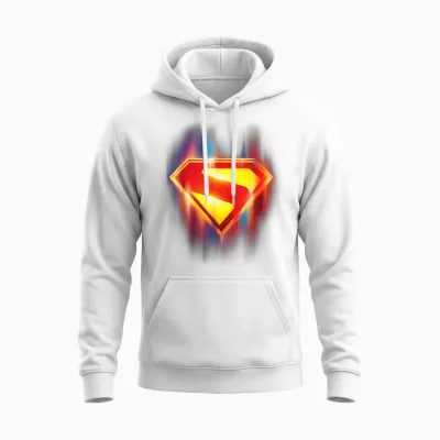 Superman (2025) Glowing Shield Unisex Hoodie - White