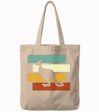 Kangaroo Retro Tote Bags - Natural