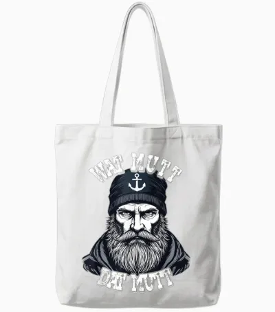 Ostfriesische Nordsee Seemann Wat Mutt Dat Mutt Tote Bags - White