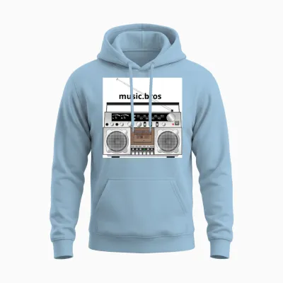 Retro Boombox Nostalgia Unisex Hoodie - Light Blue