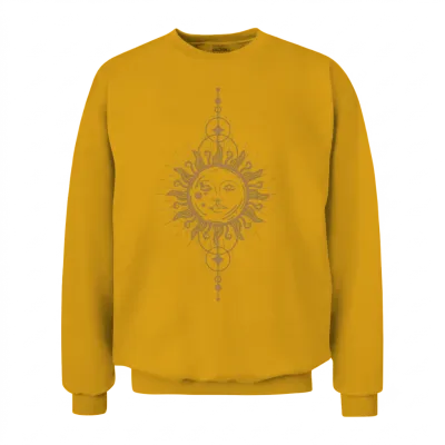 Boho Gold Sun Moon and Star Celestial Unisex Sweatshirt - Gold