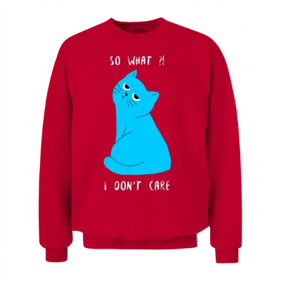 Funny Cool Cat Unisex Sweatshirt - Red