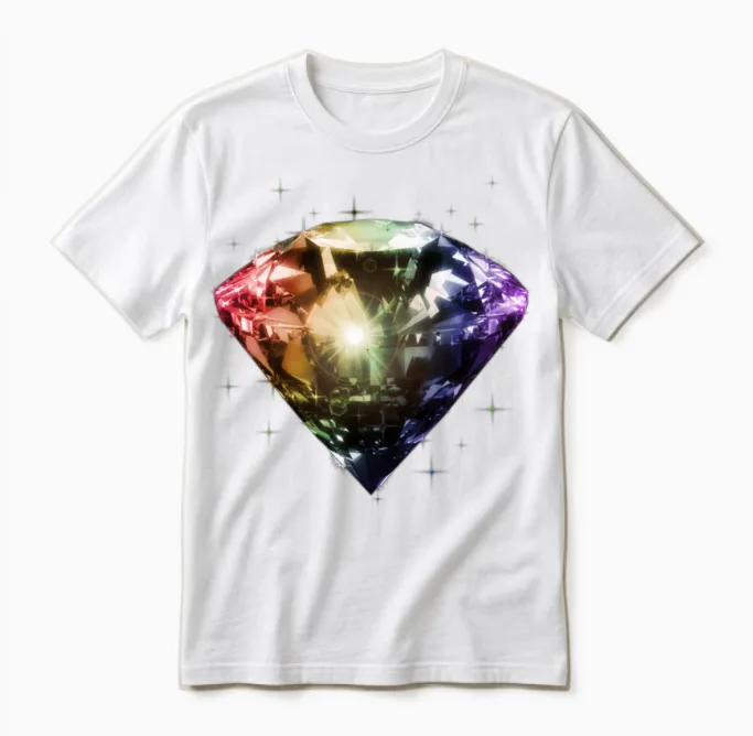Rainbow Diamond - Pride Unisex T-Shirt in White