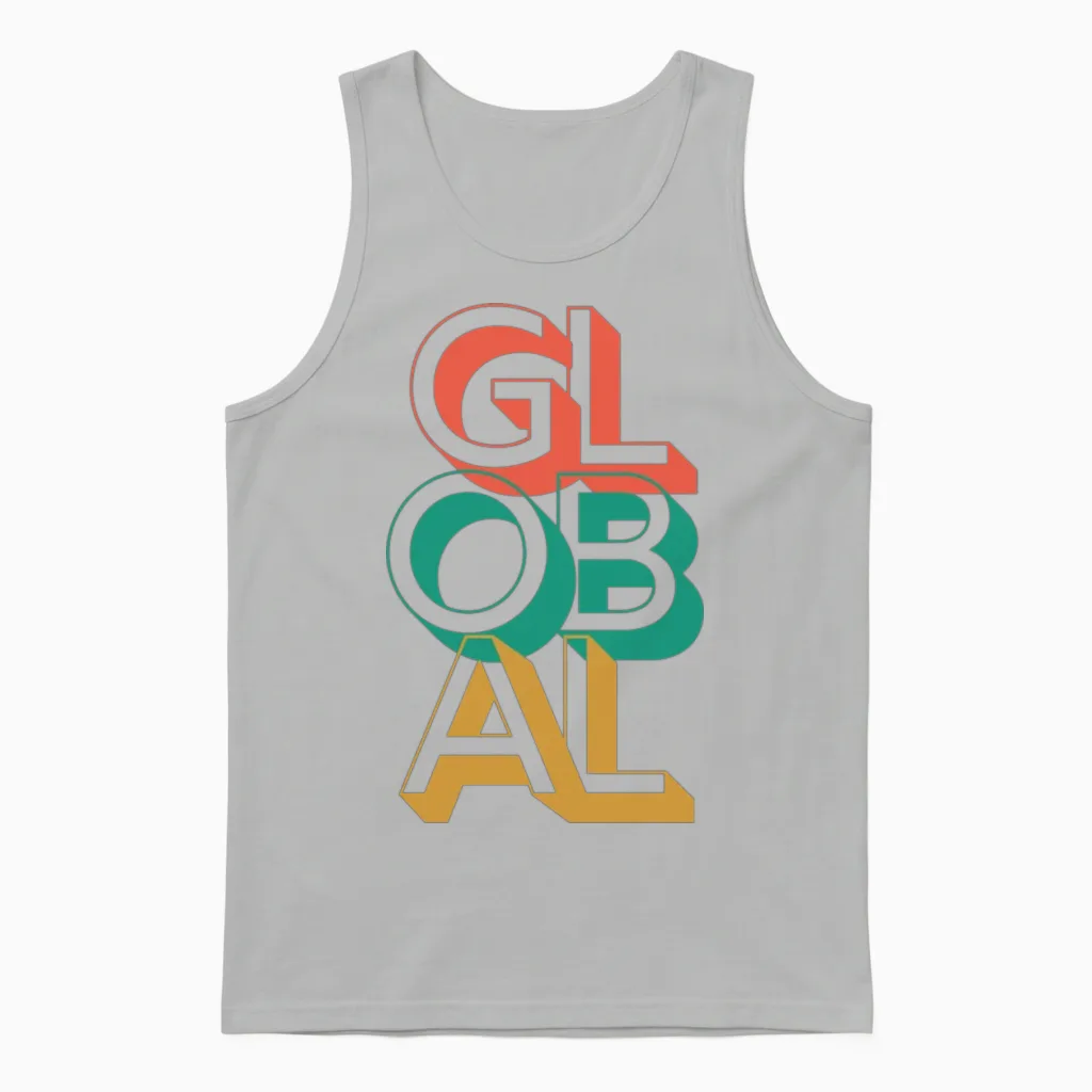 Retro Global Unisex Tank Top in Ash