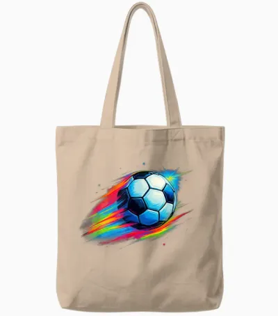 Colourful Football Shirt Tie Dye for Boys Men Women Tote Bags - Natural