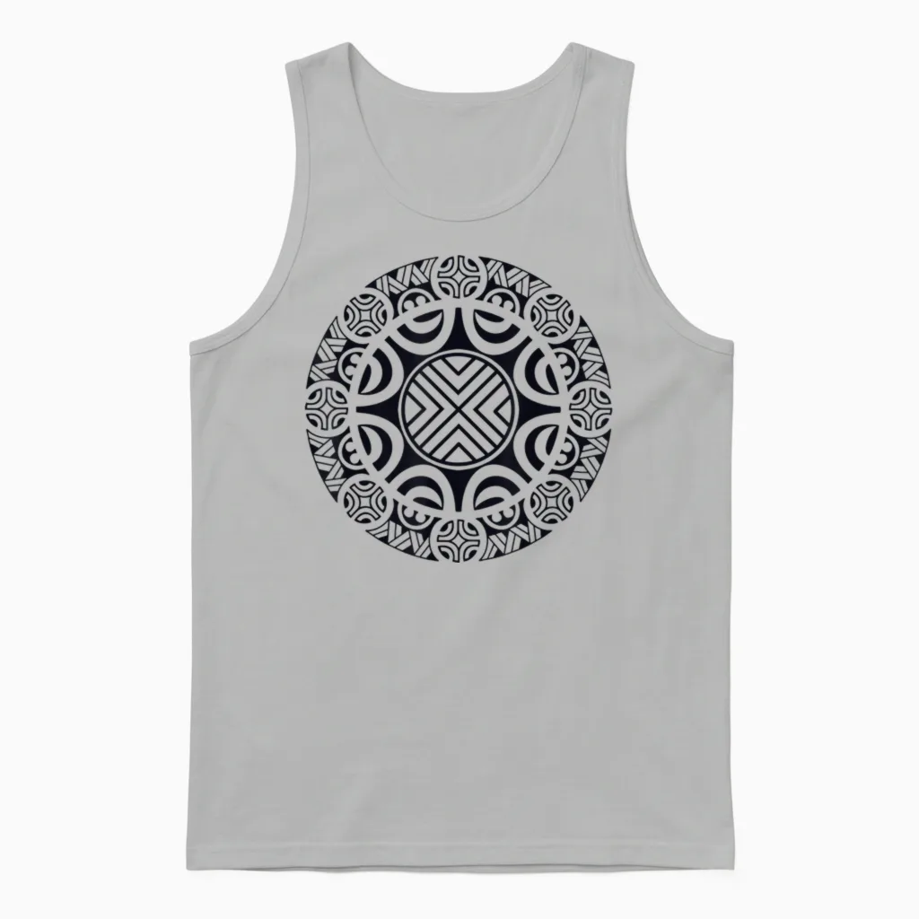 Hawaiian Maori Tribal Polynesian T-Shirt, Grey, S Unisex Tank Top in Ash