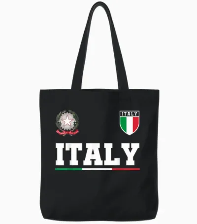 Italy Gift Flag Italy Vintage Italia Italiano Italia Tote Bags - Black