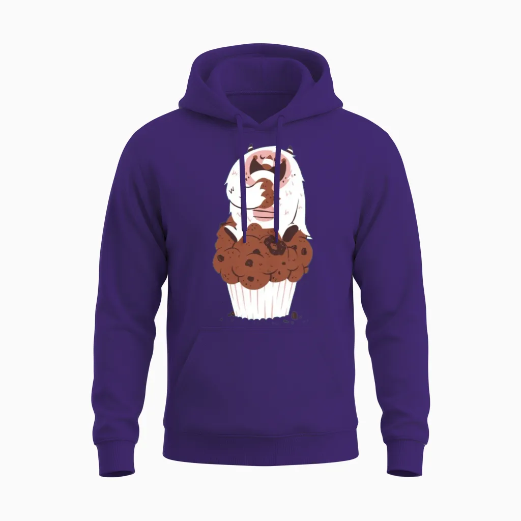 The Cupcake Monster Unisex Hoodie in Purple