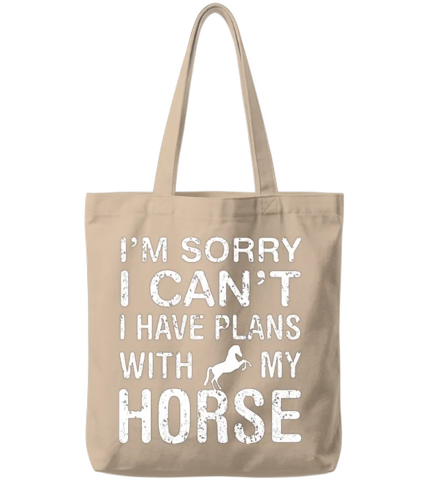 I Have Plans with My Horse Funny Horse Owner Tote Bags - Natural