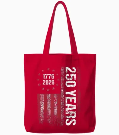 250 Years American Anniversary 250th Independence Day Tote Bags - Red