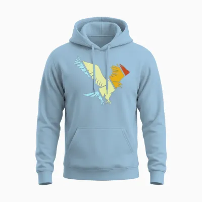 Eagle Retro Unisex Hoodie - Light Blue