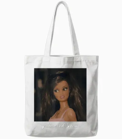 Y'all Need Jesus Funny Girls Meme Saying Christian Humor Tote Bags - White