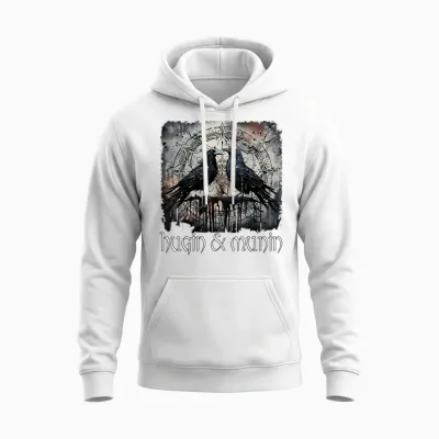 Hugin & Munin Die Raben Odins Wikinger Nordische Mythologie Unisex Hoodie - White
