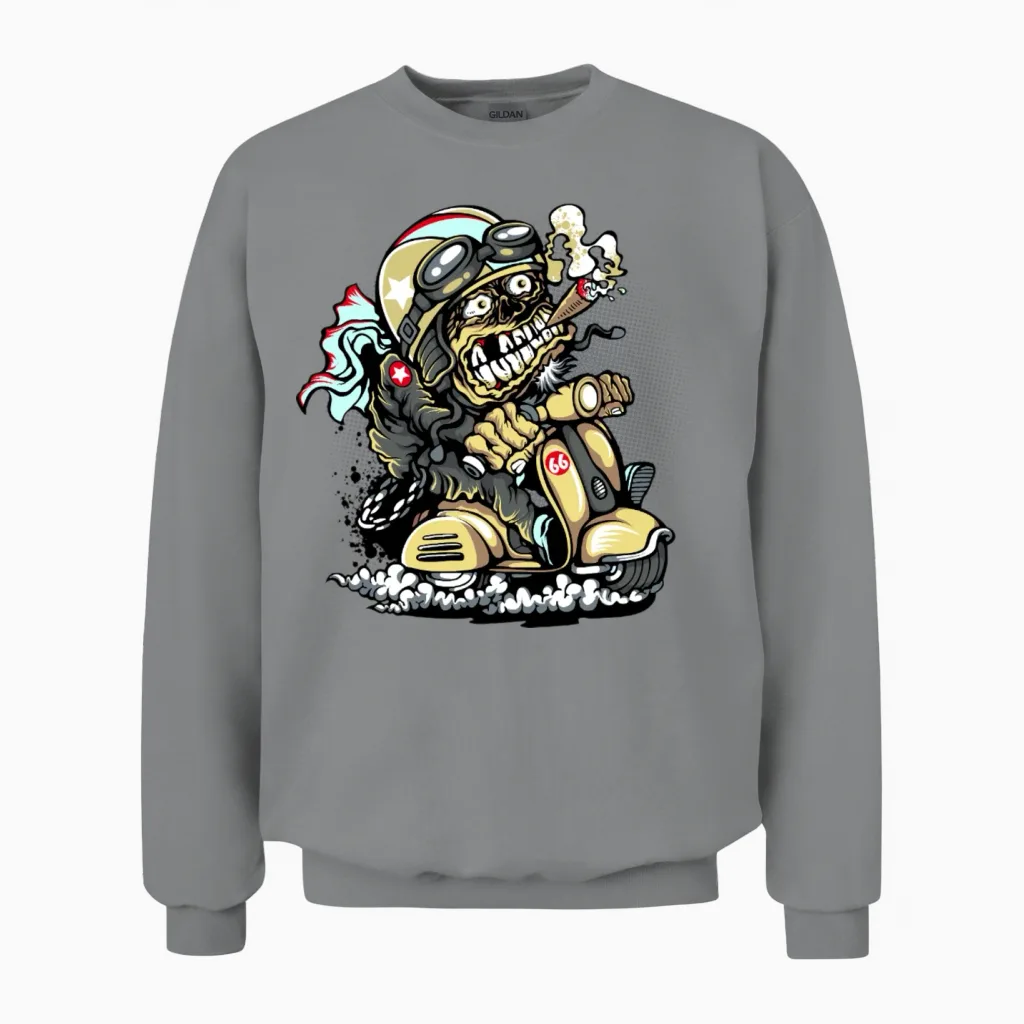 Scooter Funny Unisex Sweatshirt in Sport Grey