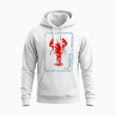 Vintage Red Lobster Unisex Hoodie - White