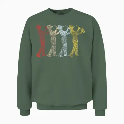 Saxophone Retro Vintage Unisex Sweatshirt - Military Green